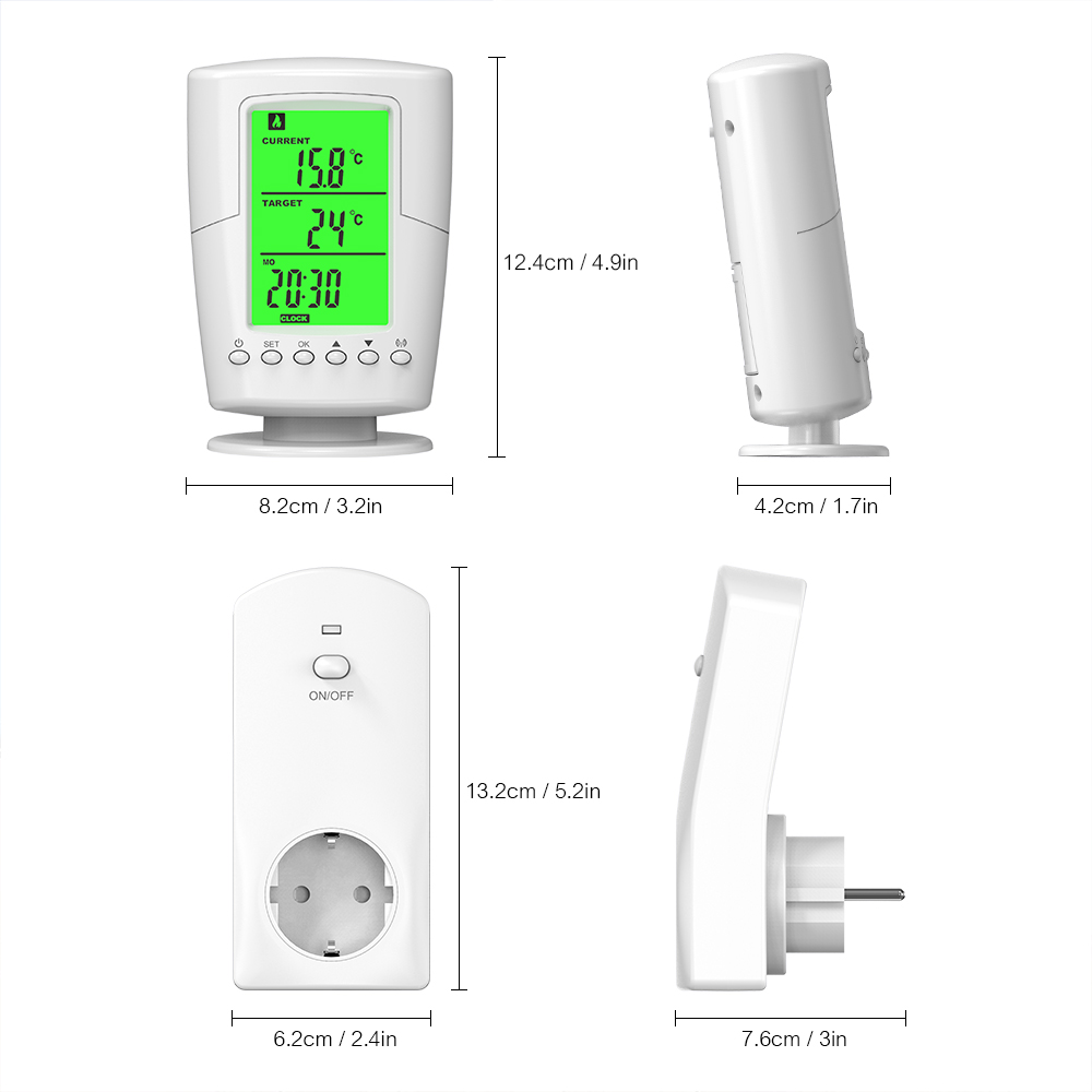 Digital Wireless Wifi Thermostat Room Temperature Controller Heating and Cooling Function with Remote Control & LCD Backlight