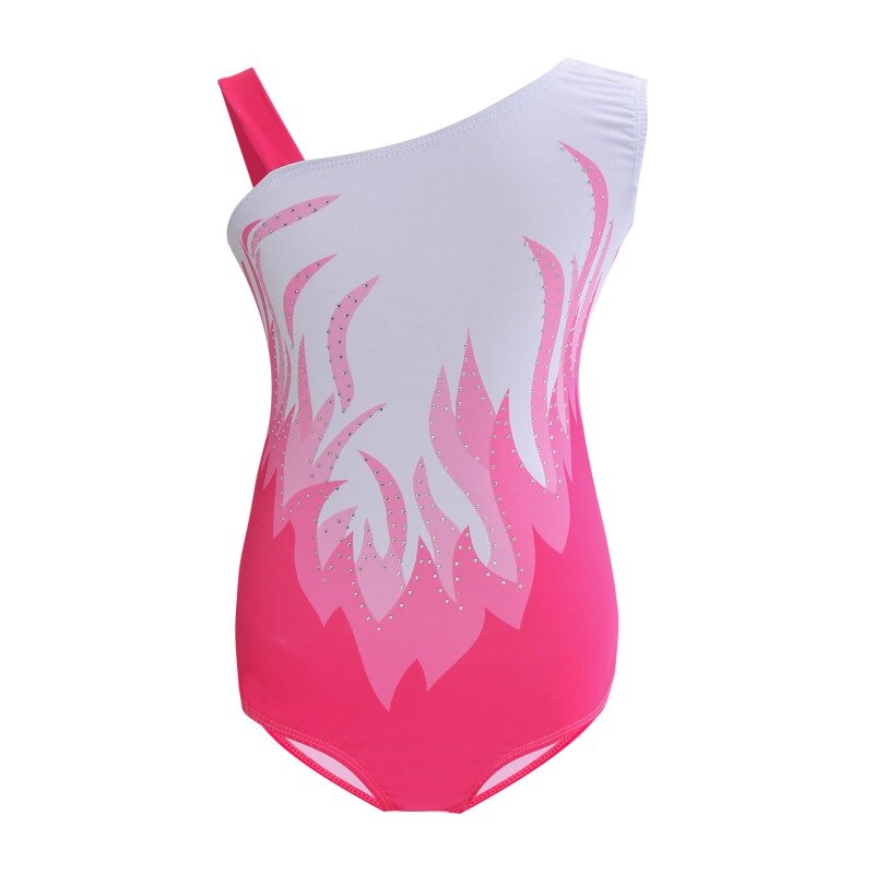 Flickor siames gymnastik kostymer kroppsdräkt balett gymnastik dans grundläggande färdigheter kläder kostym barn: Rosa / Xl