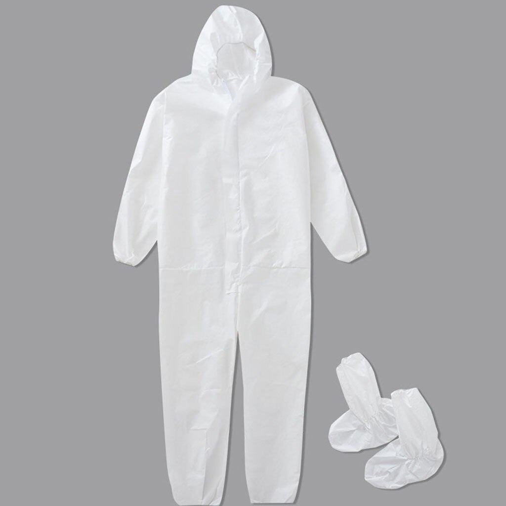 Disposable Protection Gown Dust Spray Suit Siamese Non-woven Dust-proof Anti Splash Clothing Safely Clothes In Stock#E30