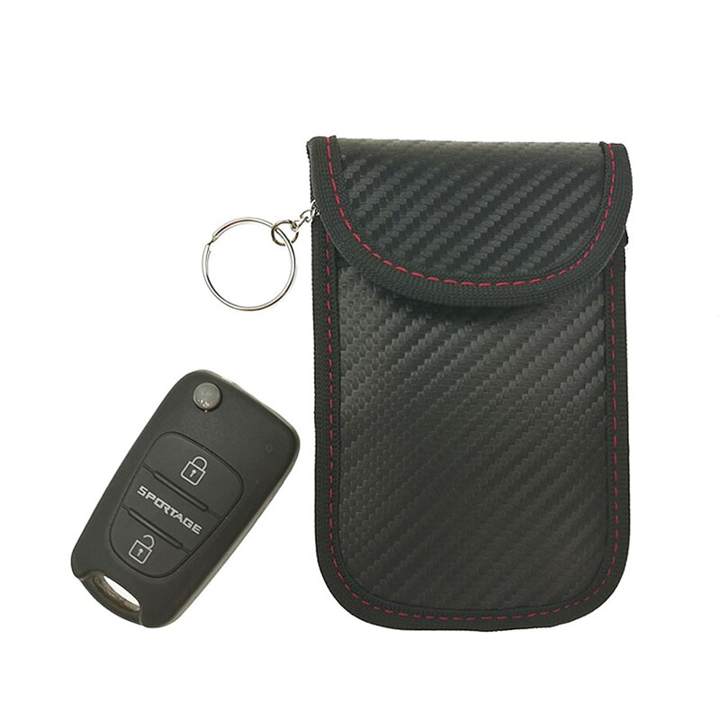 Rfid Signal Blokkeren Autosleutel Tas Sleutelhanger Klep Faraday Kooi Pouch Voor Autosleutels Stralingsbescherming