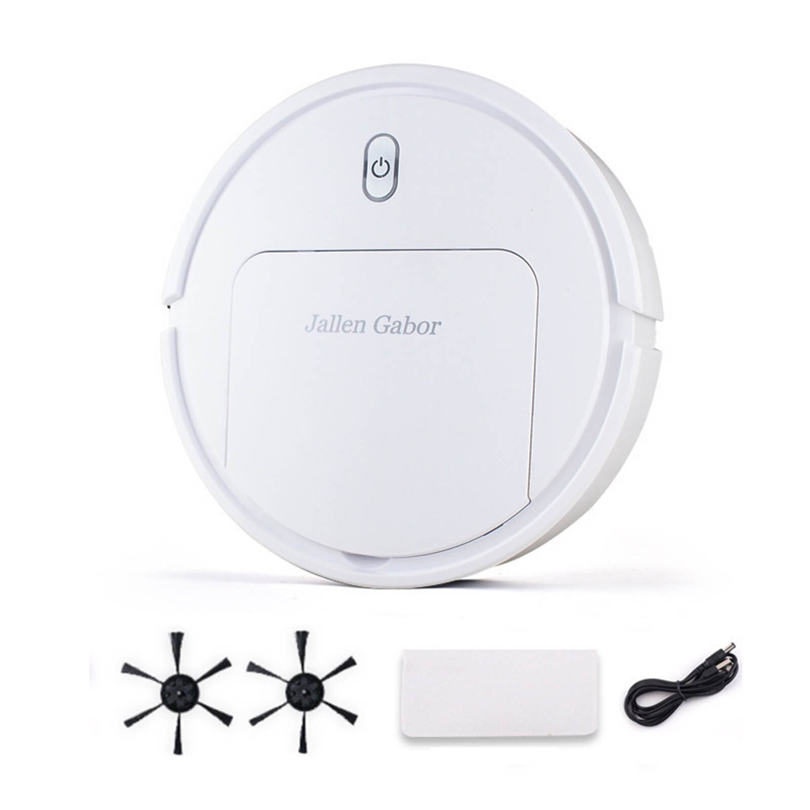25cm Smart Sweeping Mopping Robot Vacuum Cleaner For Home Cordless Washing USB Rechargeable 120 Mins Runtime: White