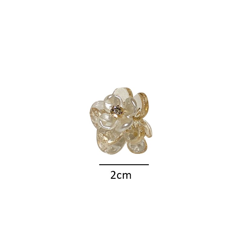 Coleteros geométricos minimalistas coreanos para mujer, pinza para cabello de flores, diamantes de imitación, transparente, pequeño, cangrejo, para