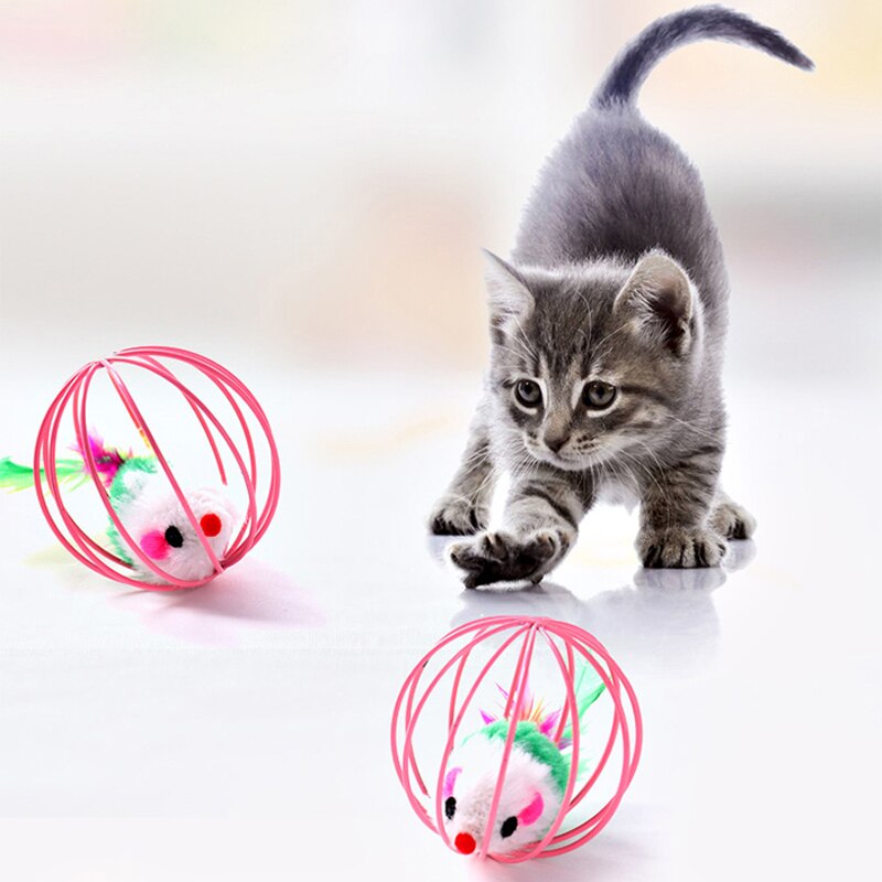 Katt interaktiv leksak pinne fjäder trollspö med liten klocka mus bur leksaker plast konstgjord färgglad katt teaser leksak husdjur tillbehör