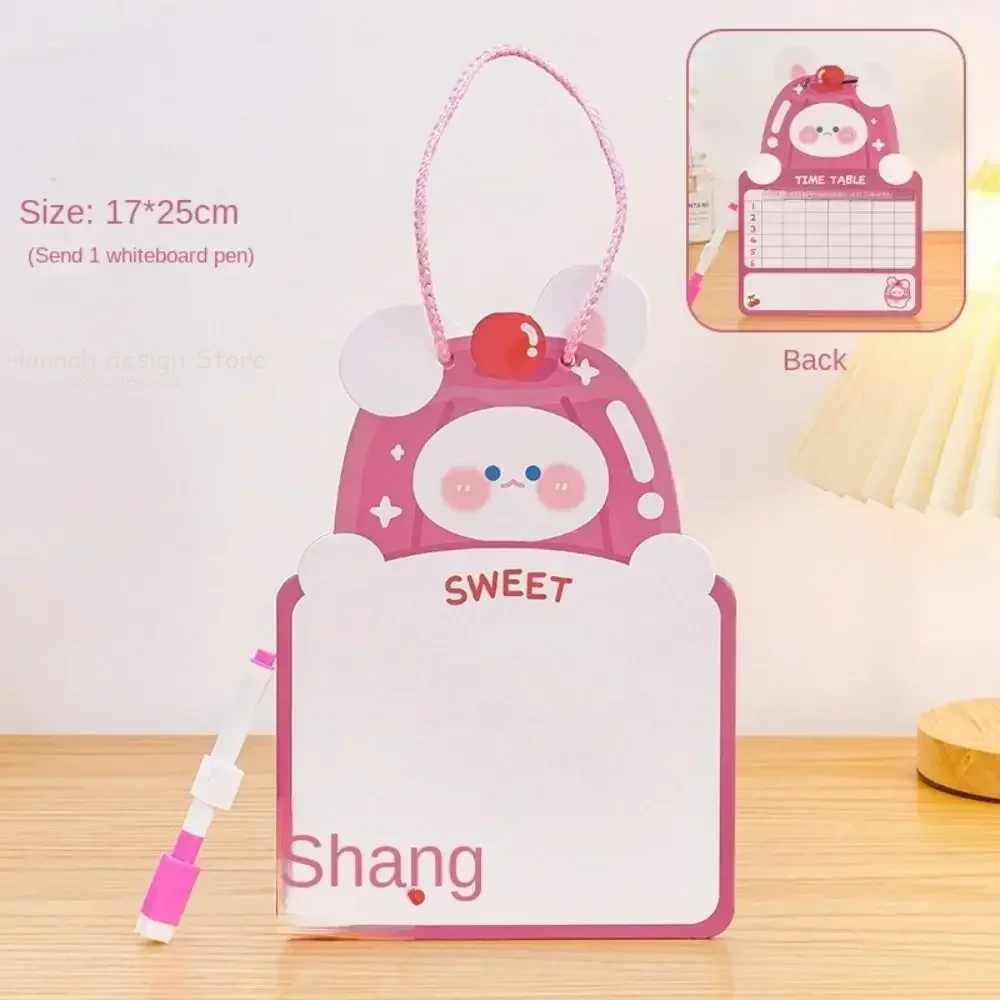 Planche à dessin effaçable double face avec stylo pour enfants, carton de dessin animé, essuie-glace sec, tableau blanc animal