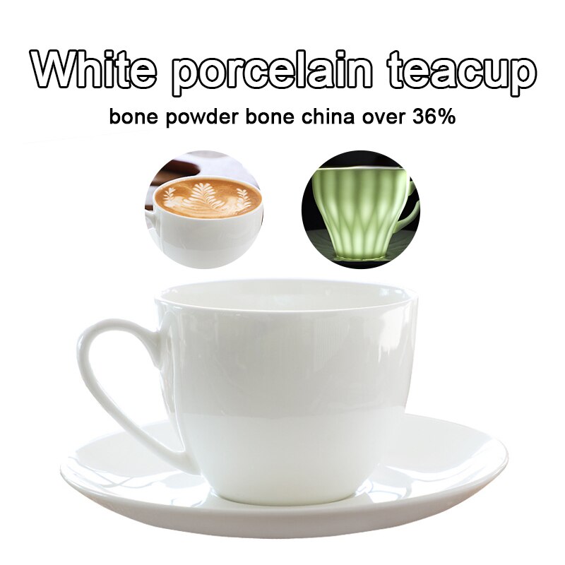 Juego de platos de Taza de Café de Cerámica blanco puro europeo cappuccino latte flor taza de café