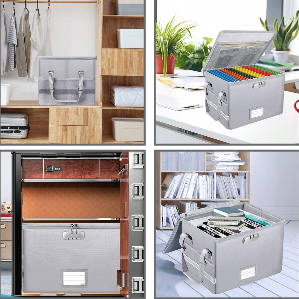 Fireproof Waterproof Folding File Organizer for Office and Home, Easy to Organize All Kinds of Files Storage Boxes