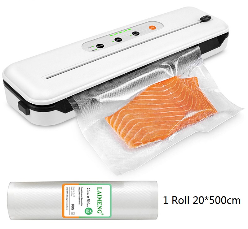 Laimeng vakuumpakkemaskine med skærer til madopbevaring med vakuumposer vakuumrulle  s278: 6611 20-500cm / 220-240v eu-stik
