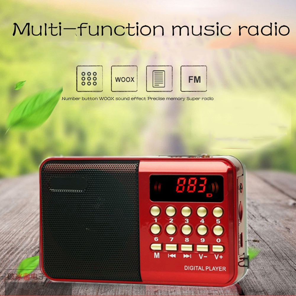 Radio Draadloze Luidsprekers Draagbare Fm Radio Muziekspeler Digitale Mini Radio Multifunctionele Fm Sound Recorder Insteekkaart RADK62