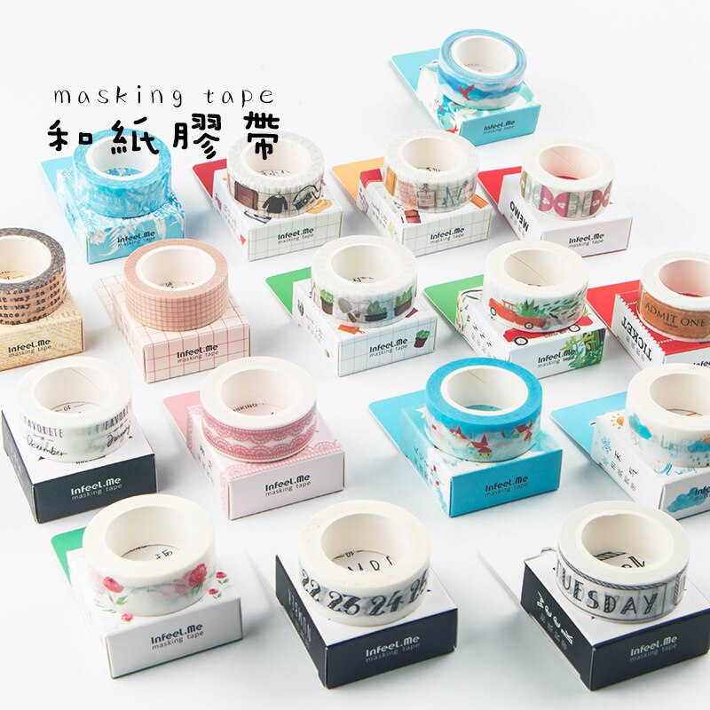 Reise Serie Papier Washi Band Spitze Netz Woche nasser Memo Gepäck Auto Abdeckklebeband Tagebuch Aufkleber DIY Dekoration F347