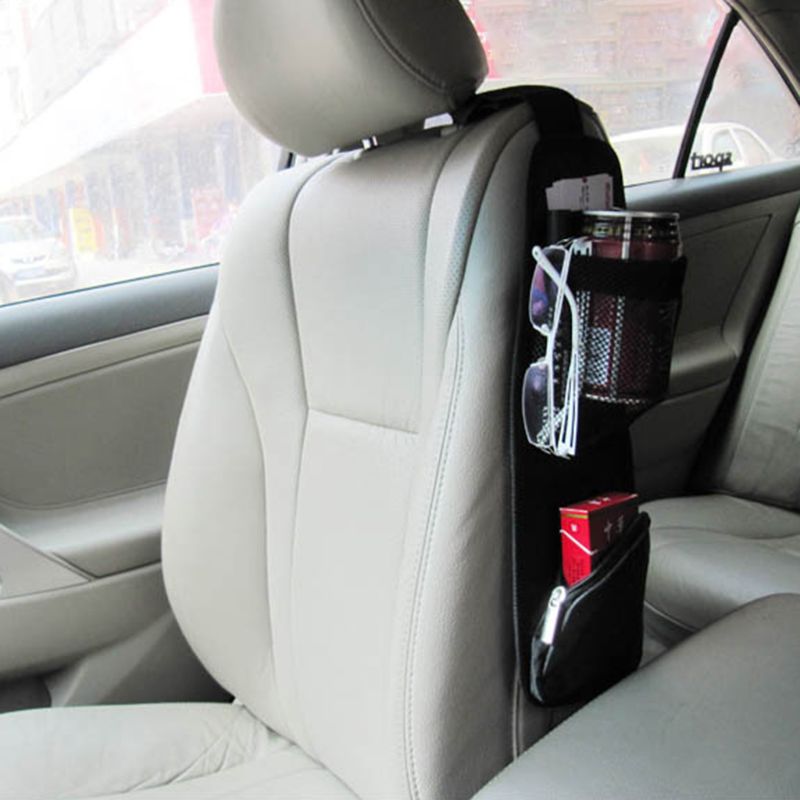 Auto Car Side Seat Pocket Organiser Tidy Accessory Storage Collector Hang Bag Pouch Cup Holder