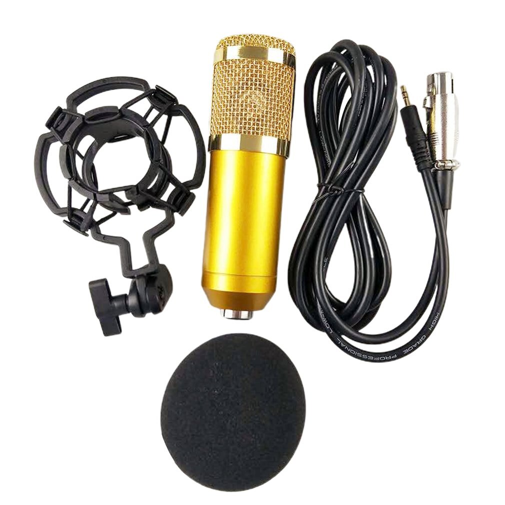 Bm-800 Network K Song Recording Wired Microphone Condenser Microphone Retaining Clip Bracket Voice Service: Golden
