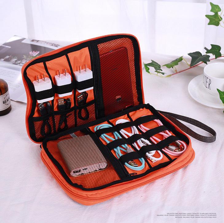 Travel Cable Bag Portable Digital USB Gadget Organizer Charger Wires Cosmetic Zipper Storage Pouch Kit Case Accessories Supplies