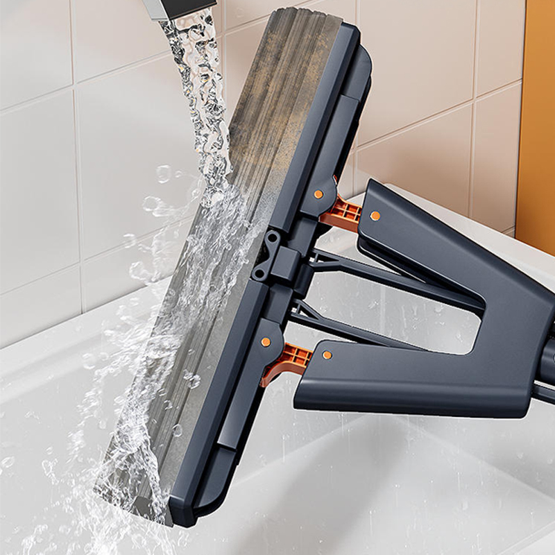 Svampmopp for gulvrengjøring gratis håndvask klem bomullshode erstatter superabsorberende våt og tørr bruk svampfoldet type mopp