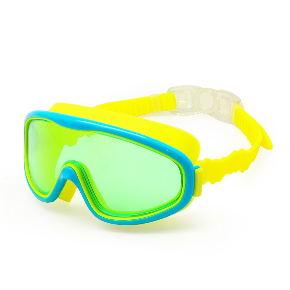 Niños gafas de natación niños 3-8Y visión amplia Anti-niebla Anti-UV snorkel máscara de buceo tapones para los oídos deportes al aire libre: Green-Yellow