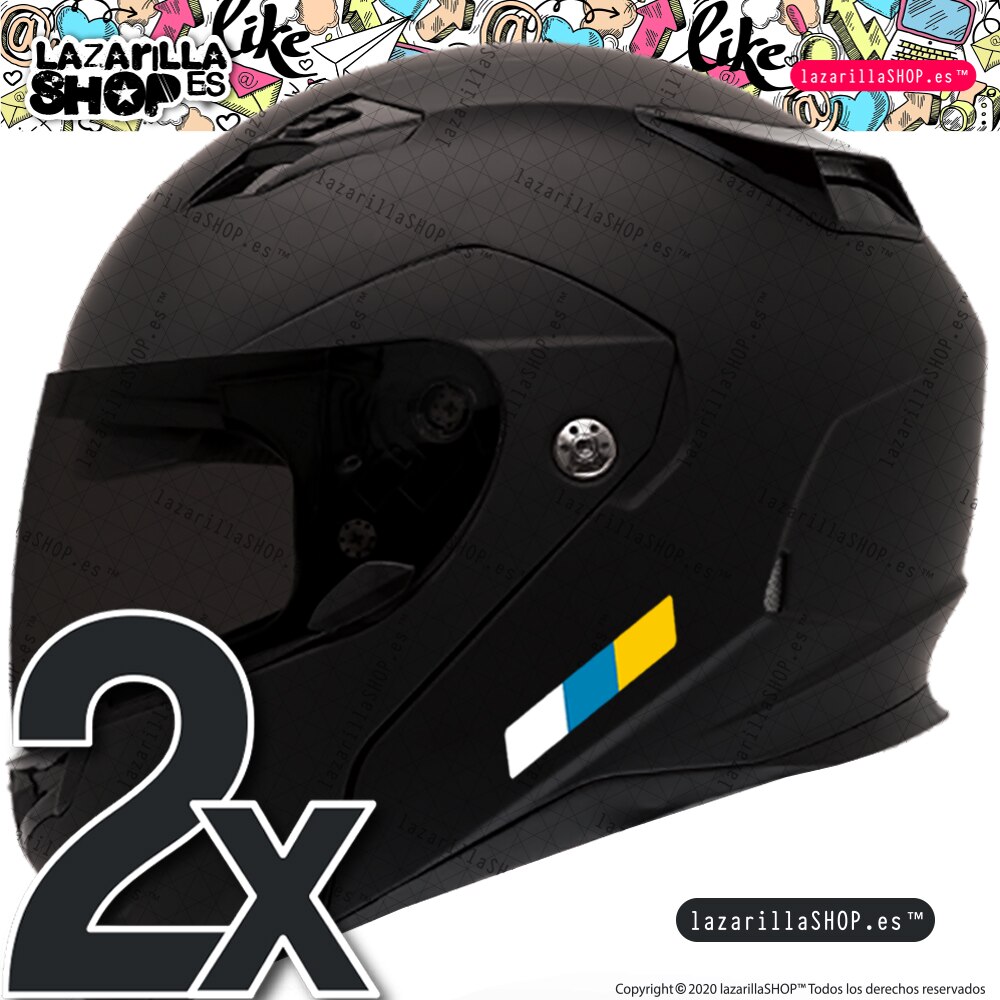 2x Kanarie Vlag Stickers Sticker Kanarie Sticker Motorfiets Sticker Helm Vinyl Auto©Lazarillashop™(2 Stuks)