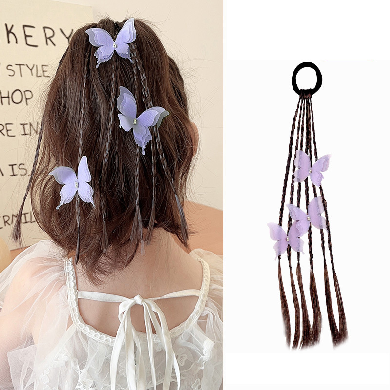 1 unidad de pelucas con Orejas de conejo y lazo para niñas, coleteros, bandas de goma, bandas para el cabello, tocados encantadores, accesorios para el cabello para niños, adorno para el cabello: Rojo