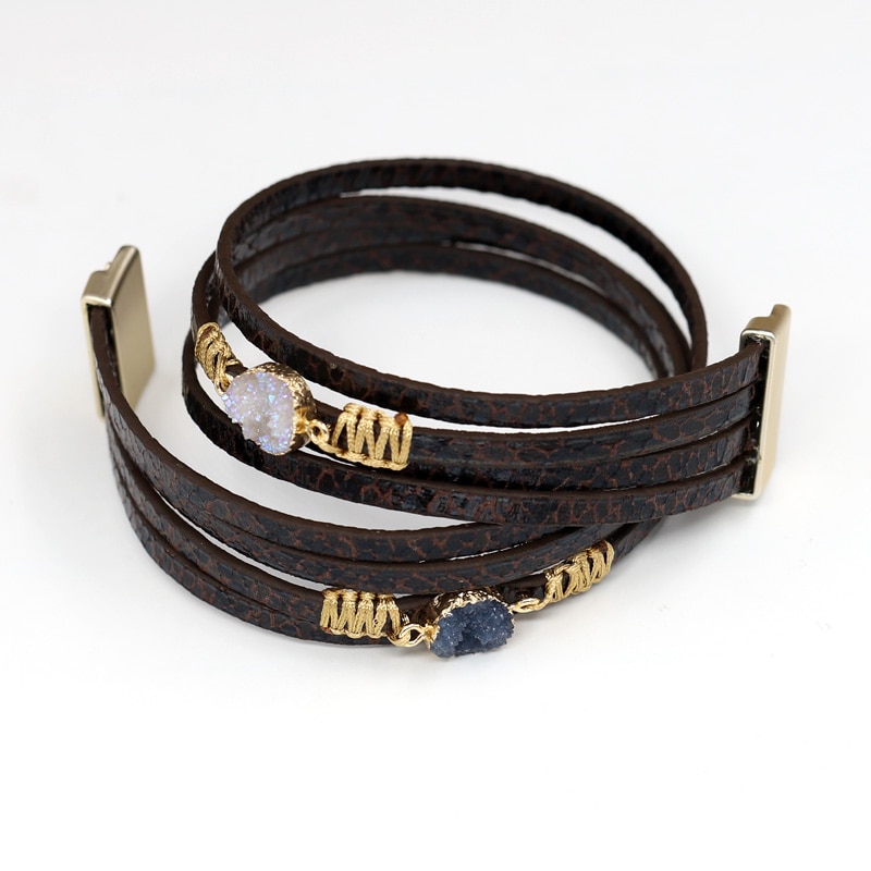 Braccialetti Dei Monili dell'annata per le Donne Degli Uomini in Pelle Marrone Corda Braccialetto catena Regalo Di Natale Femme Accessori