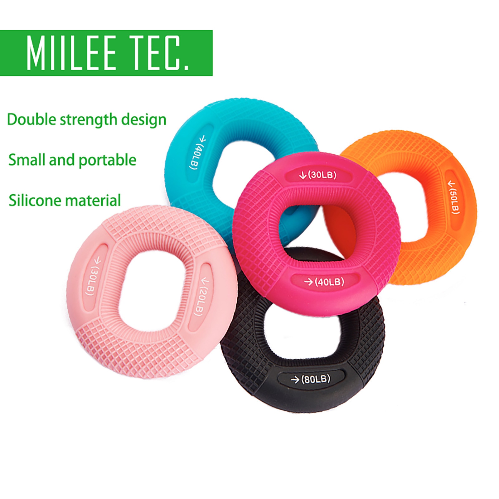Silicone Adjustable Hand Grip 20-80LB Gripping Ring Finger Forearm Trainer Carpal Expander Muscle Workout Exercise Sport Fitness