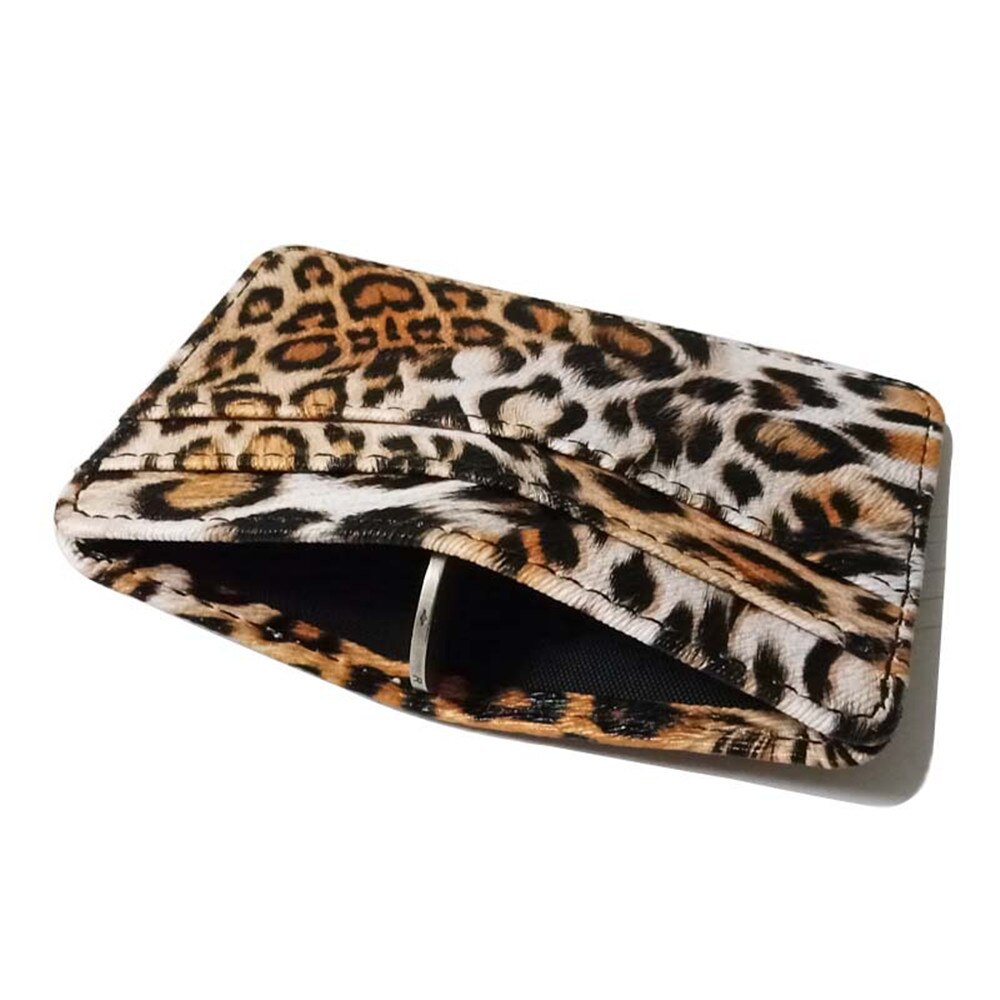 Nieuwkomers Kleine Mini Leopard Patroon Pu Lederen Bank Zaken Id-kaart Houder Wallet Case Voor Mannen Vrouwen Met 6 Slots