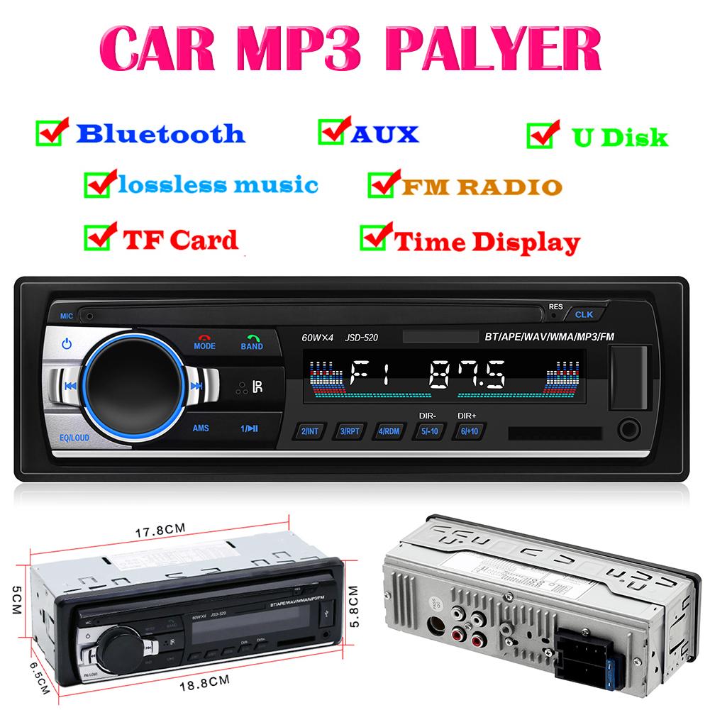 Car Stereo In Dash Bluetooth Mp3 Player Aux Input Usb Fm Radio Receiver Classic Stereo Audio Player Car Electronic MGO3