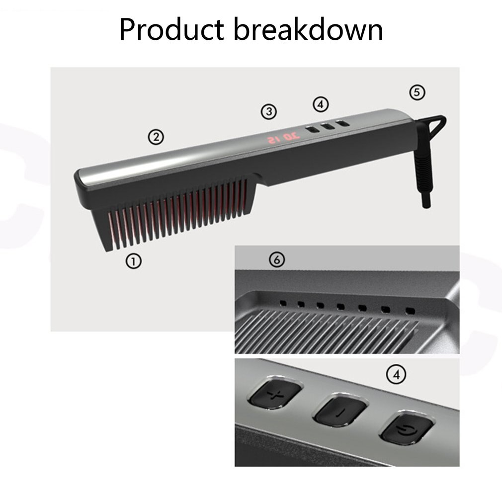 LED Display Negative Ion Hair Straightening Comb Dry Wet Dual Purpose Hair Straightener Hair Straightening Brush