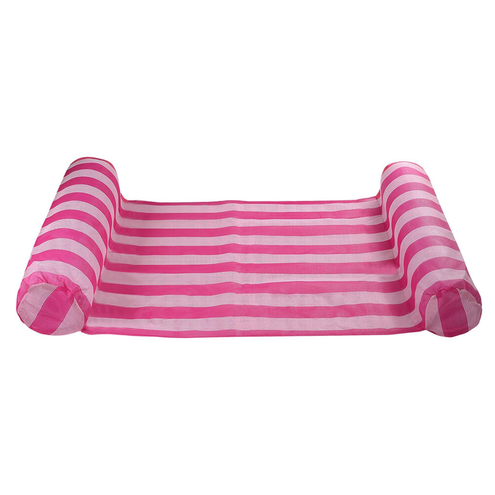 Cama flotante plegable para piscina, colchón de aire inflable con respaldo ergonómico, suministros de entretenimiento para playa: D