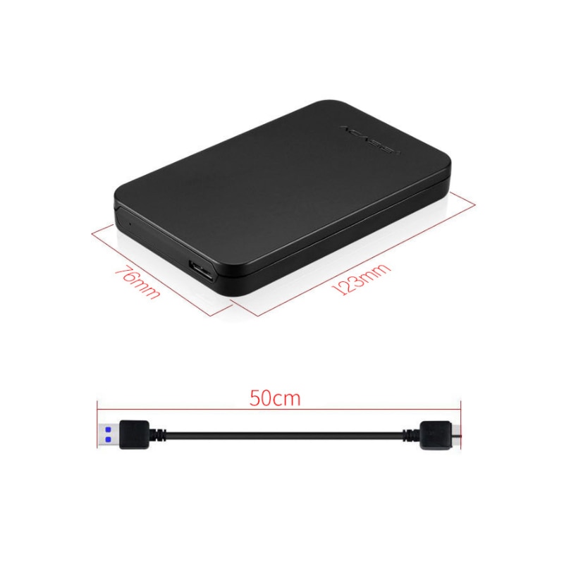 2.5" USB 3.0 Data Transfer Hard Drive ABS Enclosure Slim External Case Portable Hard Drive Disk Box 5TB for HSS SDD Black White