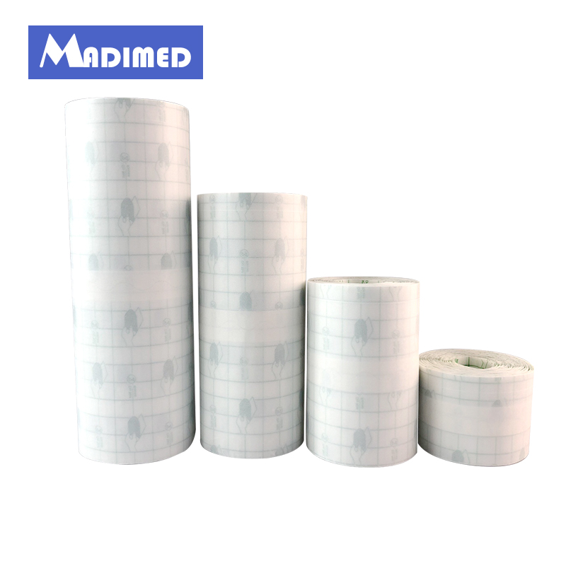 Waterproof Transparent Adhesive Wound Dressing Fixer Plaster Fixomull Stretch PU Film Roll Fixation Transparent Tape PU film