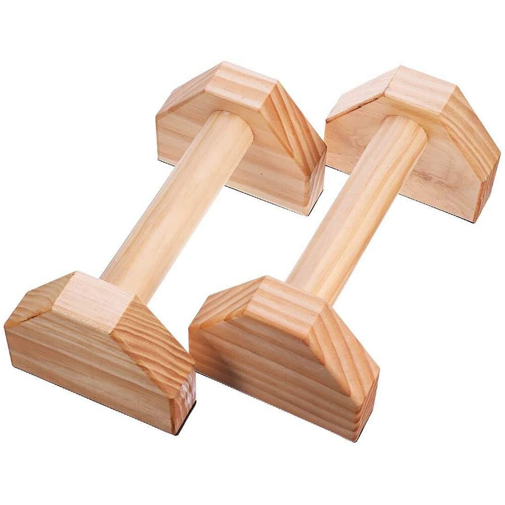 1 par paralleller gymnastik calisthenics håndstand bar træ fitness træningsredskaber træningsudstyr dobbelt stang stativ – Grandado