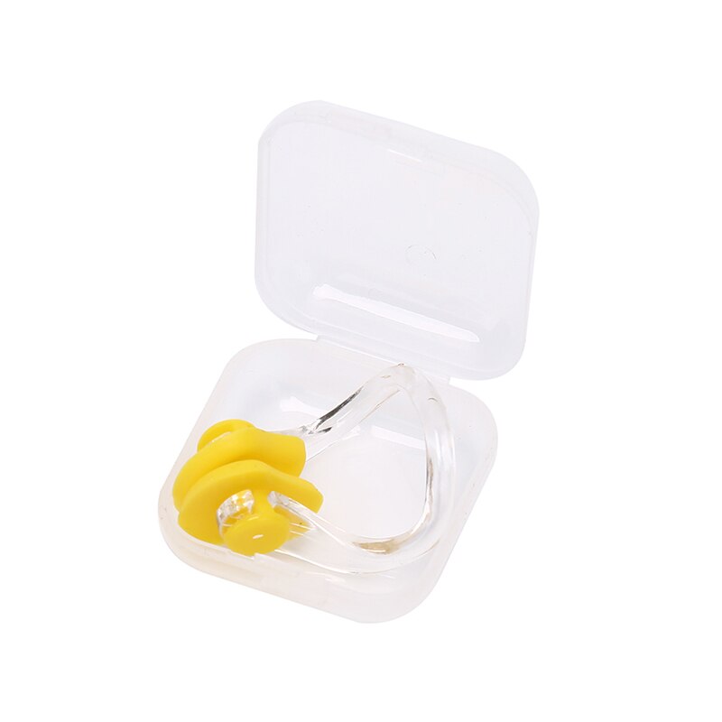 Soft Comfortable Single Nose Clip Boxed Silicone Adult Children Universal Swimming Beaches Waterproof Equipment Accessories: Yellow