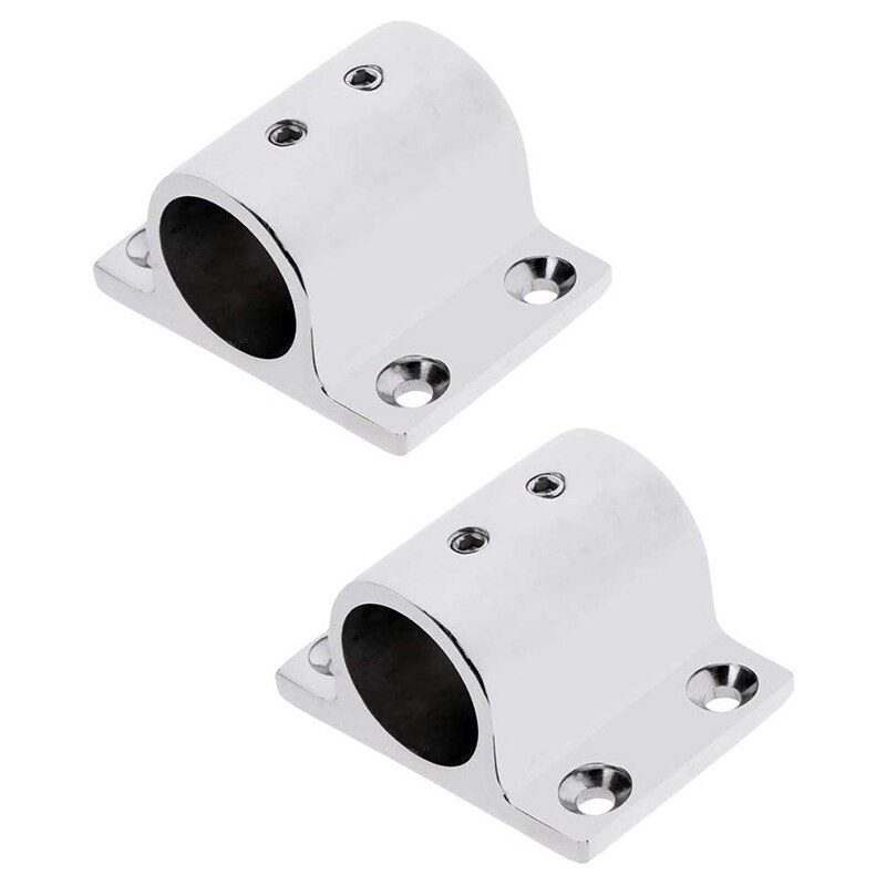 2 Pieces Marine Boat Hand Rail Fitting Stainless Steel 90 Degree Stanchion Rectangle Base Mount Hand Rail Fitting