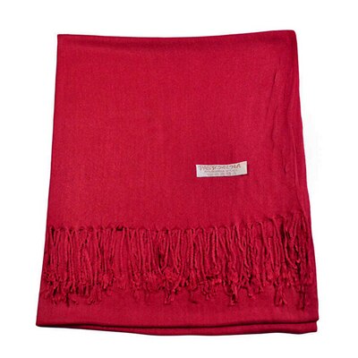 Kvinder vinter tørklæde tyk varm pashmina indpakning store lange sjal efterligning kashmir dame solide kvaster tørklæder 3083: Mørkerød