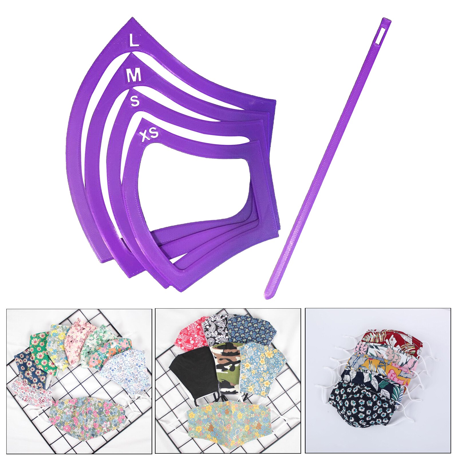 4x Sewing Template Plastic Sewing Pattern Template Mask DIY Sewing Crafts