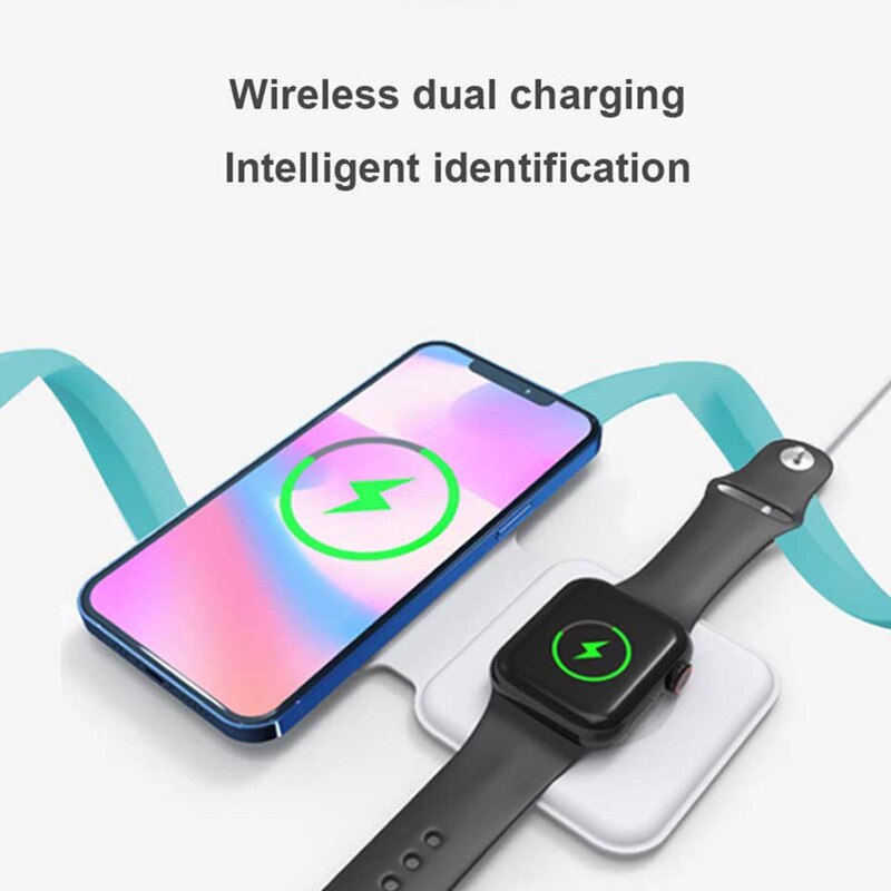 2in1 Magsafe Folding Dual Magnetic Wireless Charger 15w for iphone12 for Airpod