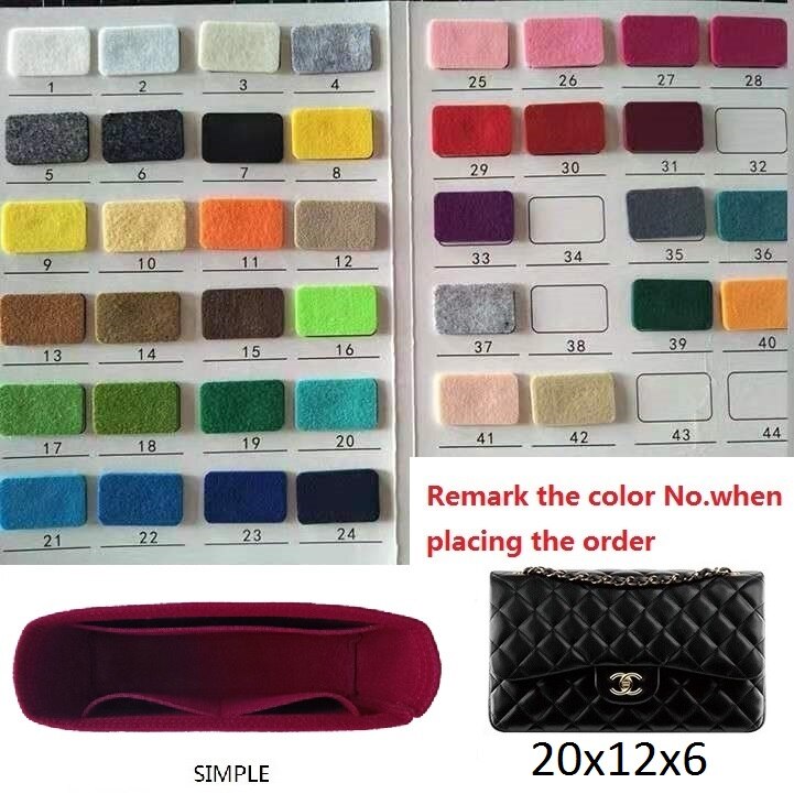Til klassisk håndtaske cf flap filt stof indsats taske organizer makeup håndtaske organizer rejse indre pung bærbare kosmetik tasker: Til mini rektangel