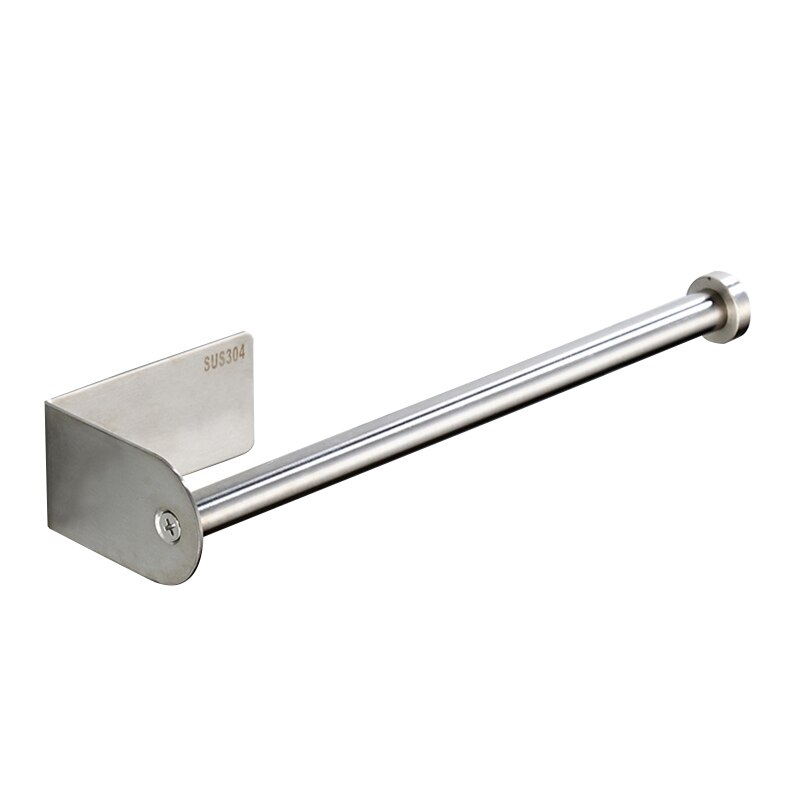 Stainless Steel Kitchen Towel Rack Free Perforation Bathroom Wall Hanging Rack: Silver Long