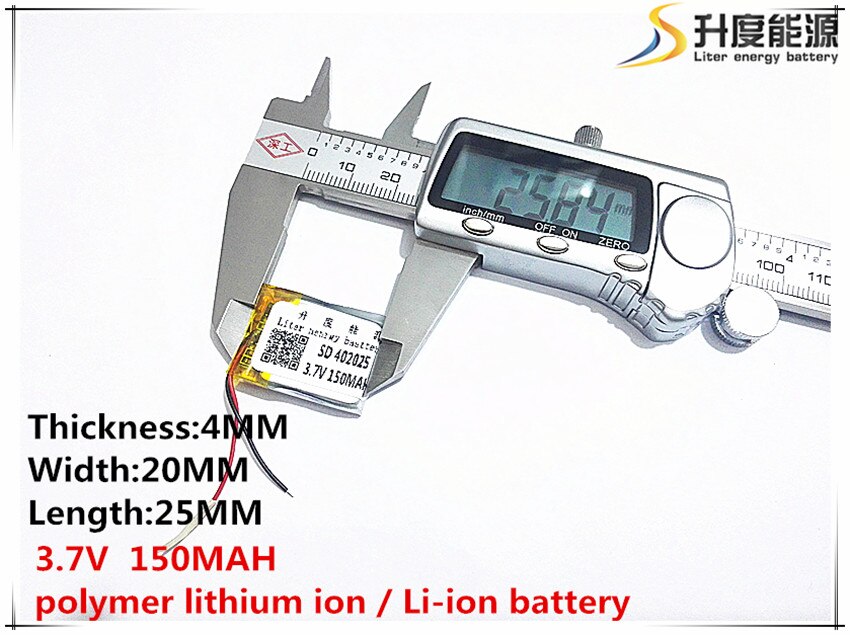 Li-Po 3.7V,150mAH,[402025] PLIB; polymer lithium ion / Li-ion battery for GPS,mp3,mp4,mp5,dvd,bluetooth,model toy