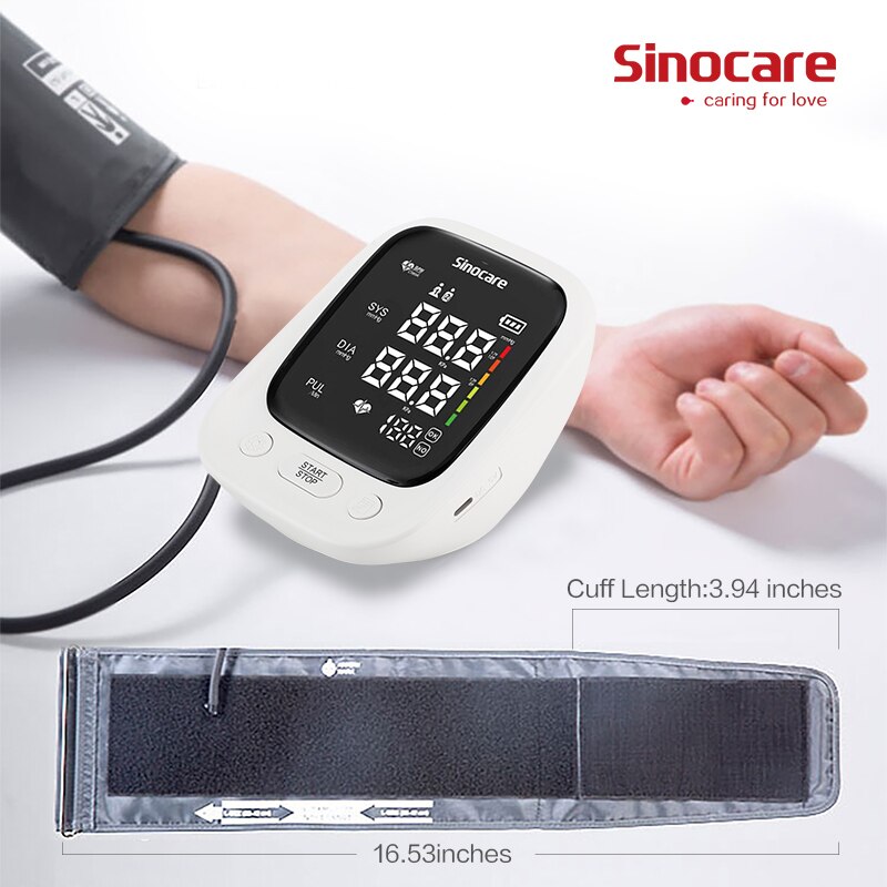 Sinocare-tonómetro Digital, medidor de presión Arterial para medir la presión Arterial, para la parte superior del brazo esfigmomanómetro, tensiómetro