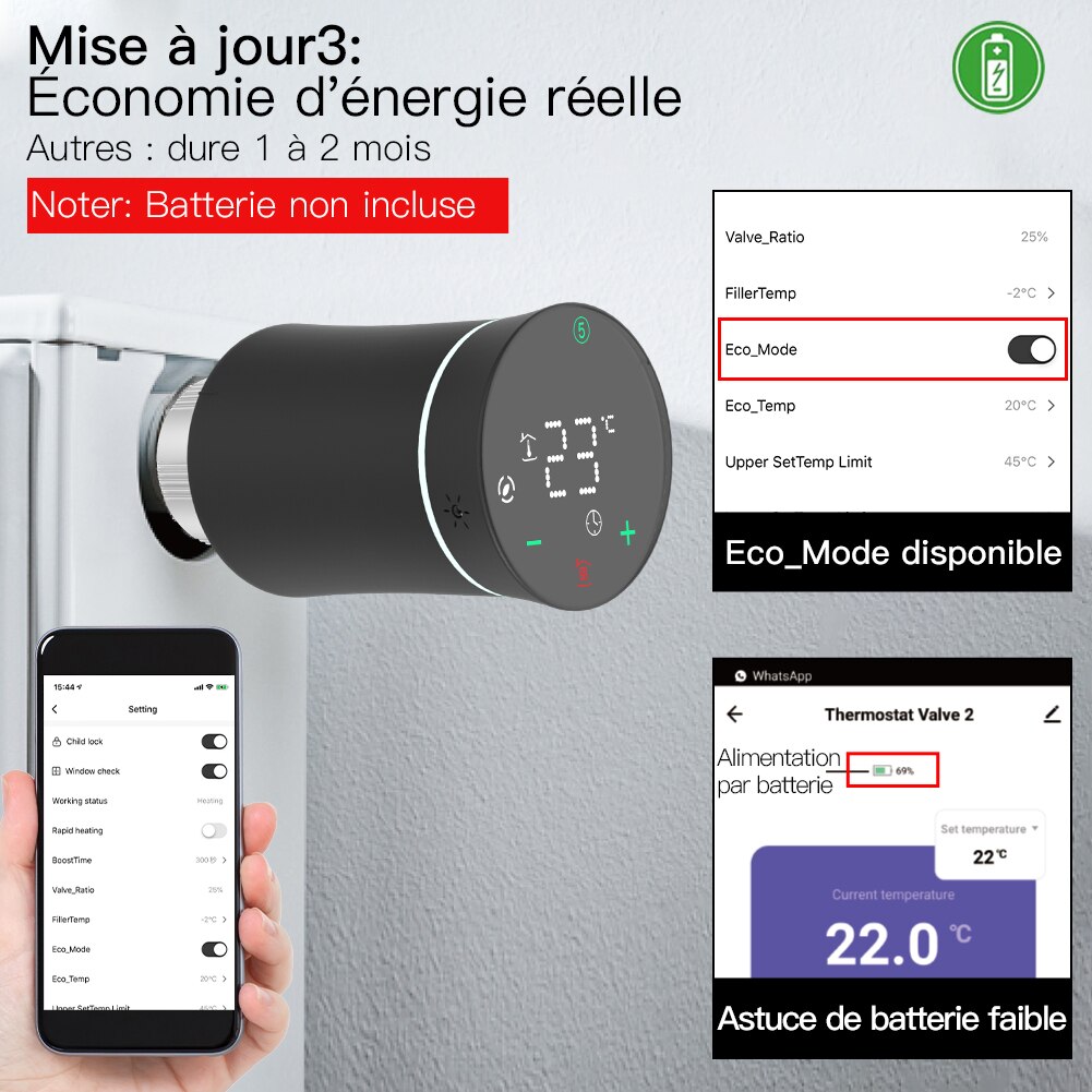 MoesHouse-Termostato ZigBee para radiador Tuya, controlador de temperatura inteligente programable TRV, válvula actuadora, control por voz con Alexa,