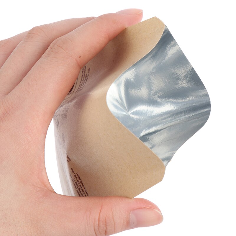 50pcs Flat Bottom Kraft Paper Open Top Bag Tea Powder Coffee Zip Lock Bag Paper Wedding Bag Heat Sealing Vacuum Bag