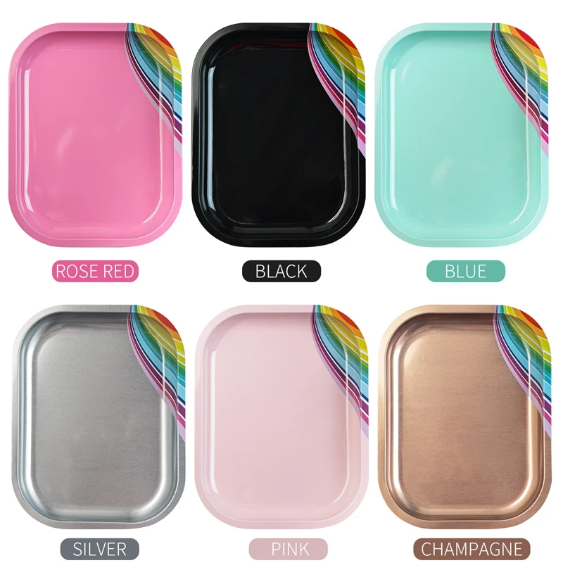 Cosmetic Storage Tray Manicure Nail Art Plate Stainless Steel Tweezers Clippers Pen Container Square False Nails Dish Tools