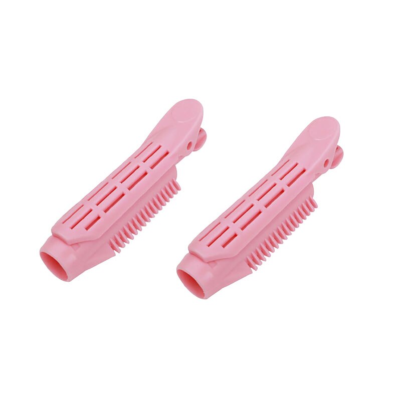 1/2/3Pcs Candy Kleur Haar Clip Wortel Pluizige Plastic Hair Curler Draagbare Bang Kapsel Golvend Haar pin Roller Haaraccessoires: Pink 2PCS