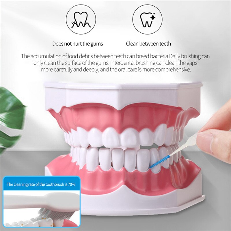 Cepillo Interdental doble, cabezal de hilo Dental, higiene Dental, herramienta de limpieza Dental, 120 Uds.