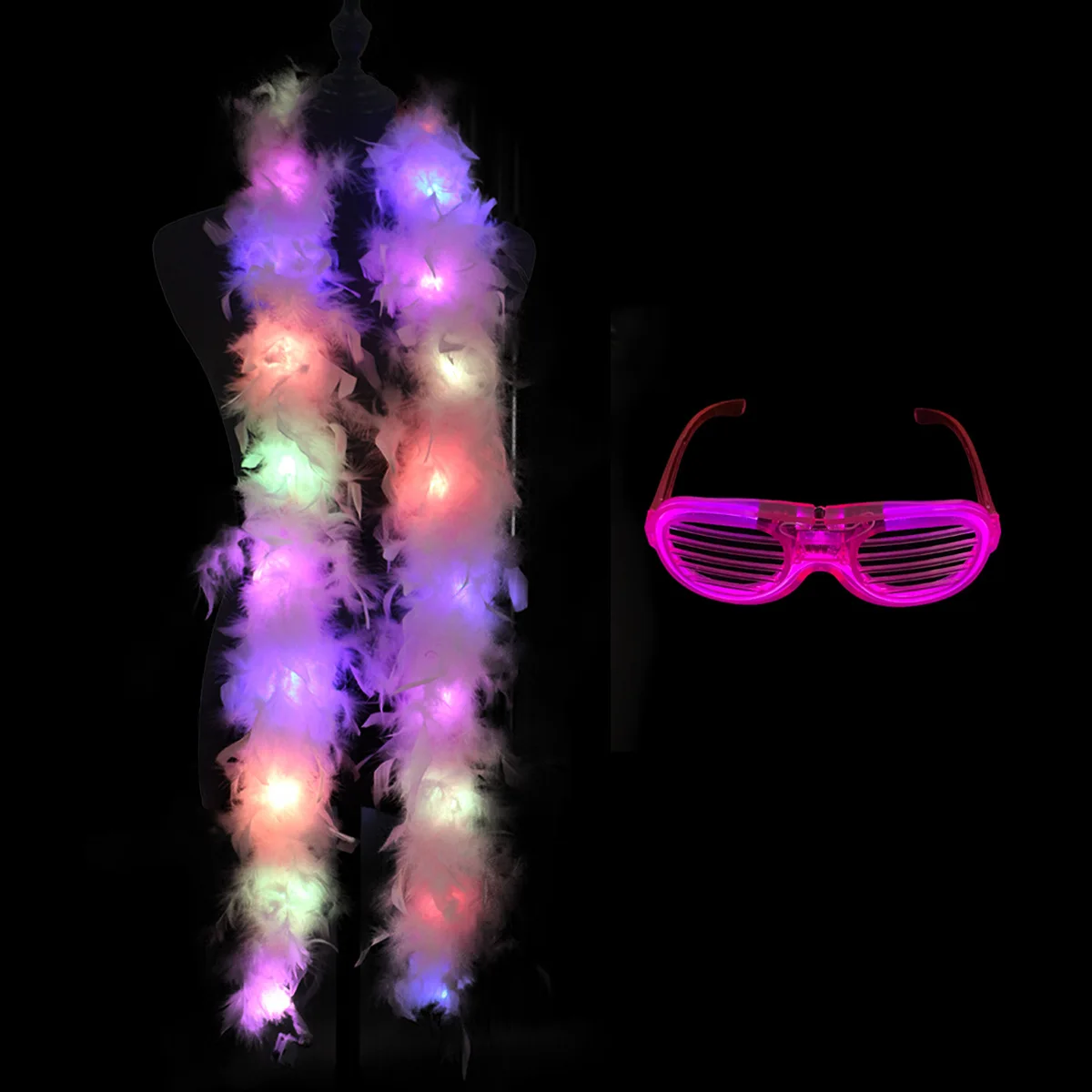 Federboa, LED-Lichterkette, Schal, Lichterkette, leuchtende Federstiefel, 2 m, für Party, Hochzeit, Weihnachtsbaum, Heimdekoration, Halloween: Orange