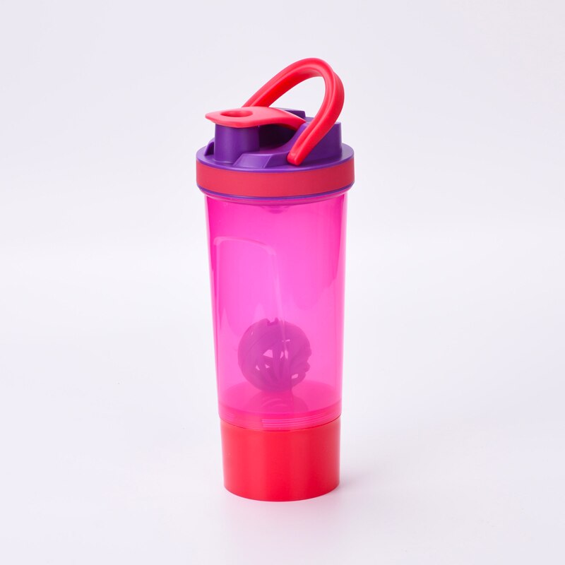 Girls Whey Protein Water Bottle With Shaker Ball Sports Shaker Bottle Eco-friendly Shaker Protein Fitness Hiking Traveling: red