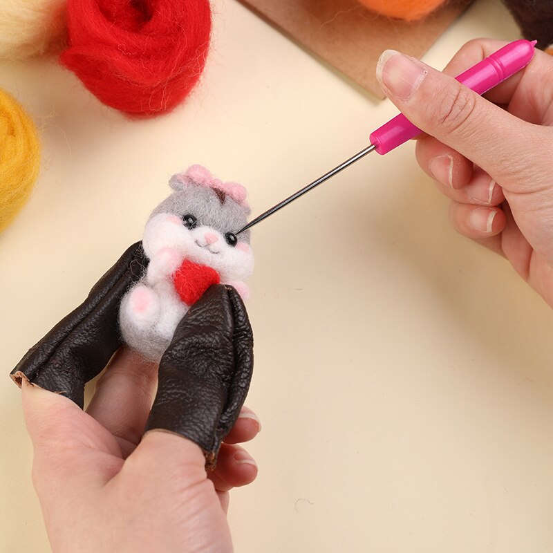 Fenrry DIY Felting Tools Handmade Felt Kit with Needle Craft Kit Scissor Awl Wool Felting Weaving Needlework Spinning Tools
