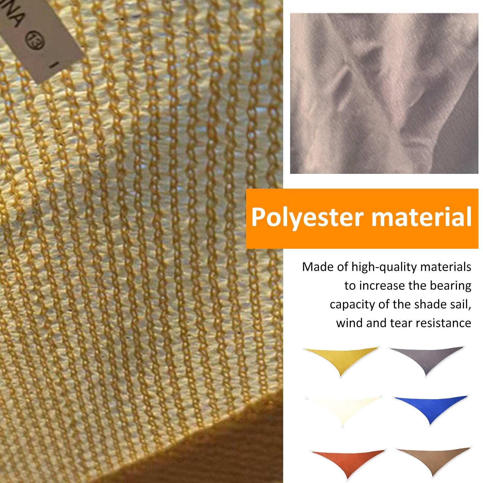 Triangular Polyester Waterproof Sunshade Canopy Outdoor Camping Awning