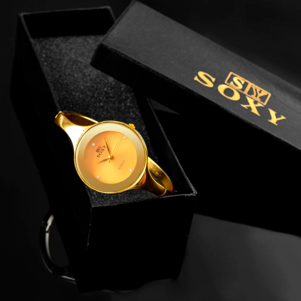 Guld ur luksus krystal armbånd ur kvinder ure top mærke dame ur rustfrit stål kjole ur reloj mujer
