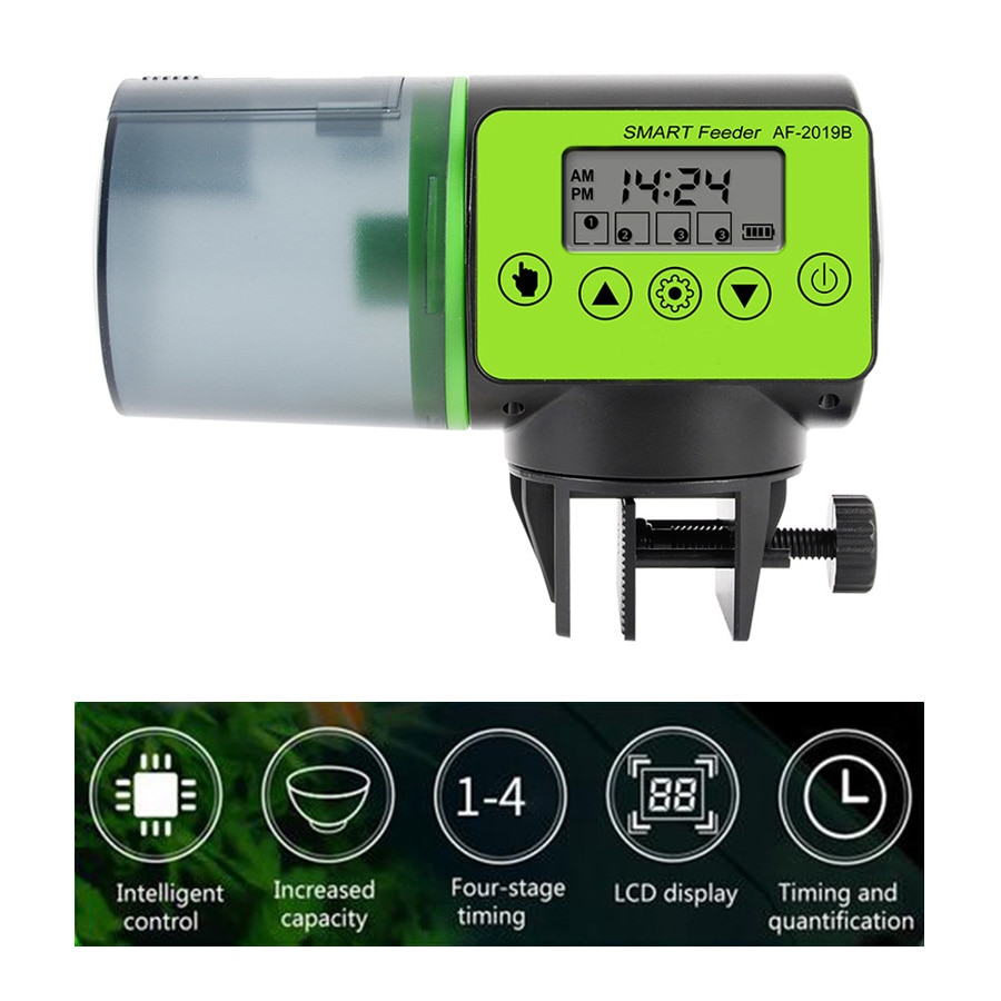 Distributeur automatique de nourriture avec LCD pour aquarium,chargeur intelligent d&#39;aliments avec minuterie, accessoires de réservoir de poissons