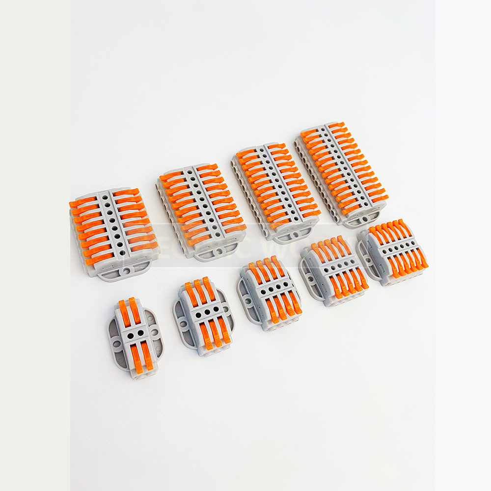 Wire Connectors 2-12 pin screw fixing push-in Quick Docking Cable Universal compact Electrical Wiring Terminal Block Connector